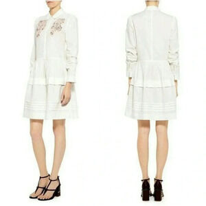 Rebecca Taylor embroidered button down mini dress